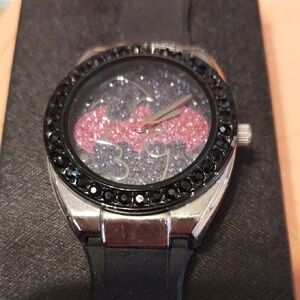 Batman Kids Glitter Watch with Pink and Silver